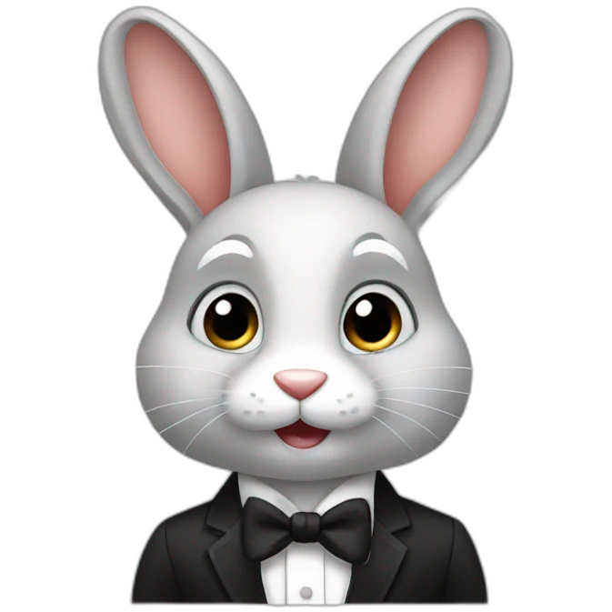 rabbit in a tux emoji