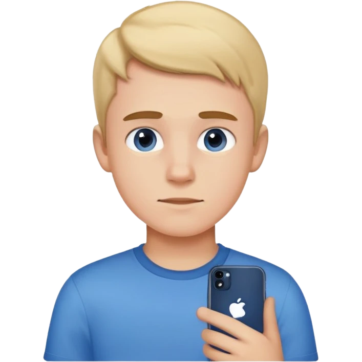boy in blue shirt indoors iPhone emoji quality  emoji