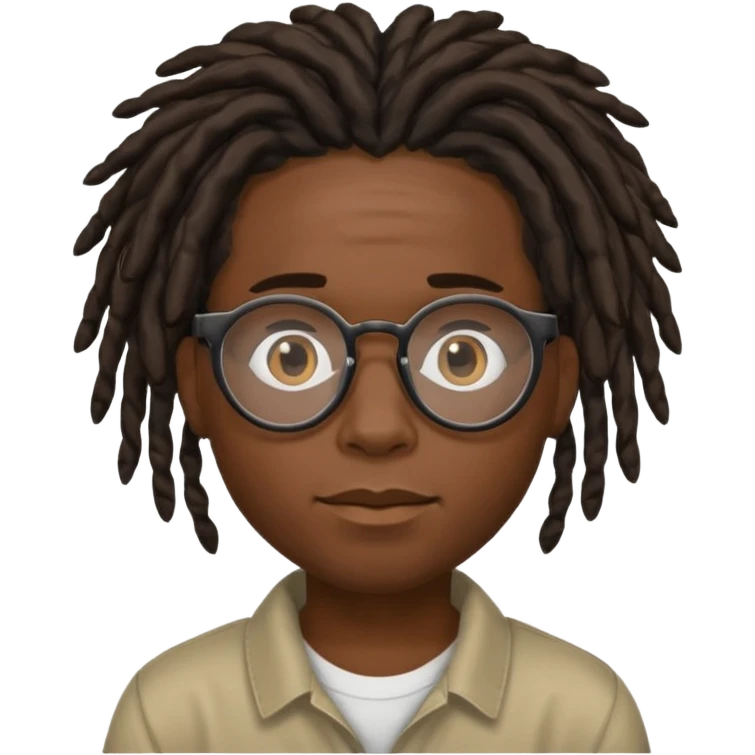 Boy with a locs hair on face put a glasses on and Black locs put locs on face too emoji