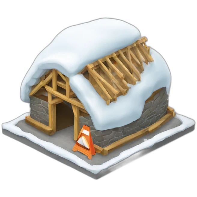 igloo under construction sign on top emoji