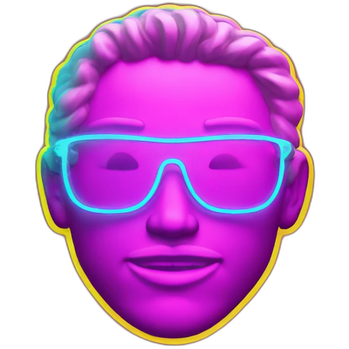 Juicy booty neon sign style man emoji