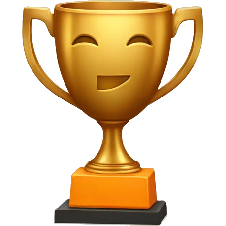 World golden CUP WITH ORANGE SQUARE emoji