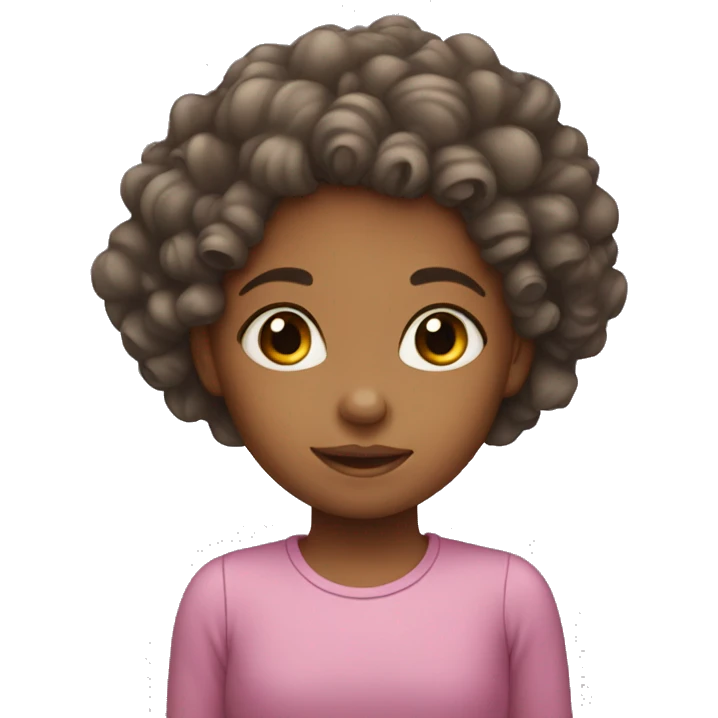 Little girl with curly hair emoji