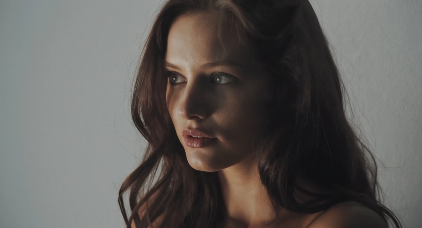Closeup photo of a beautifull woman, low key light, cinematic light emoji