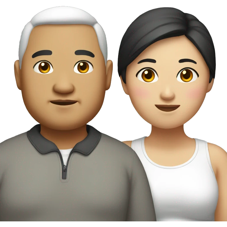 Fat asian couple emoji