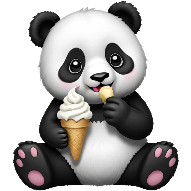 Panda eating ice cream emoji