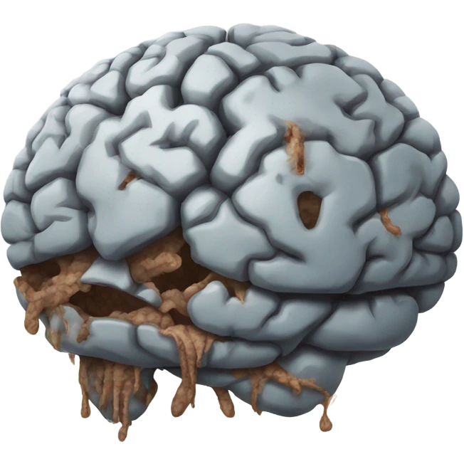 rotting, shriveling, dried up brain emoji emoji