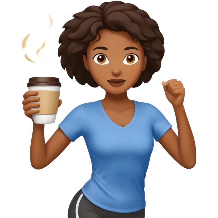 Morning Coffee Runner black woman  emoji