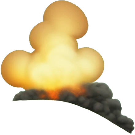 A grassy hill with gas coming out the top emoji