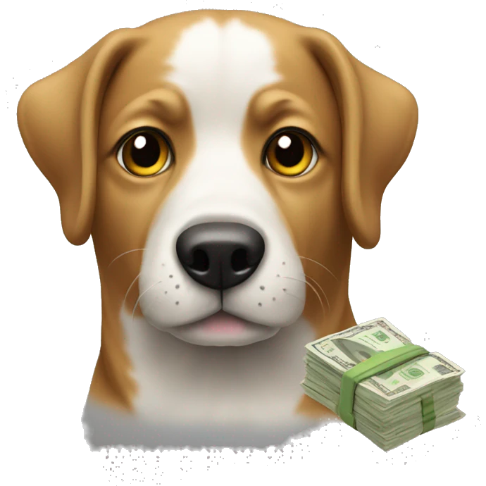 Dog with cash emoji