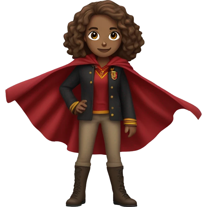 Hermione granger, figure with cape gryffindor emoji