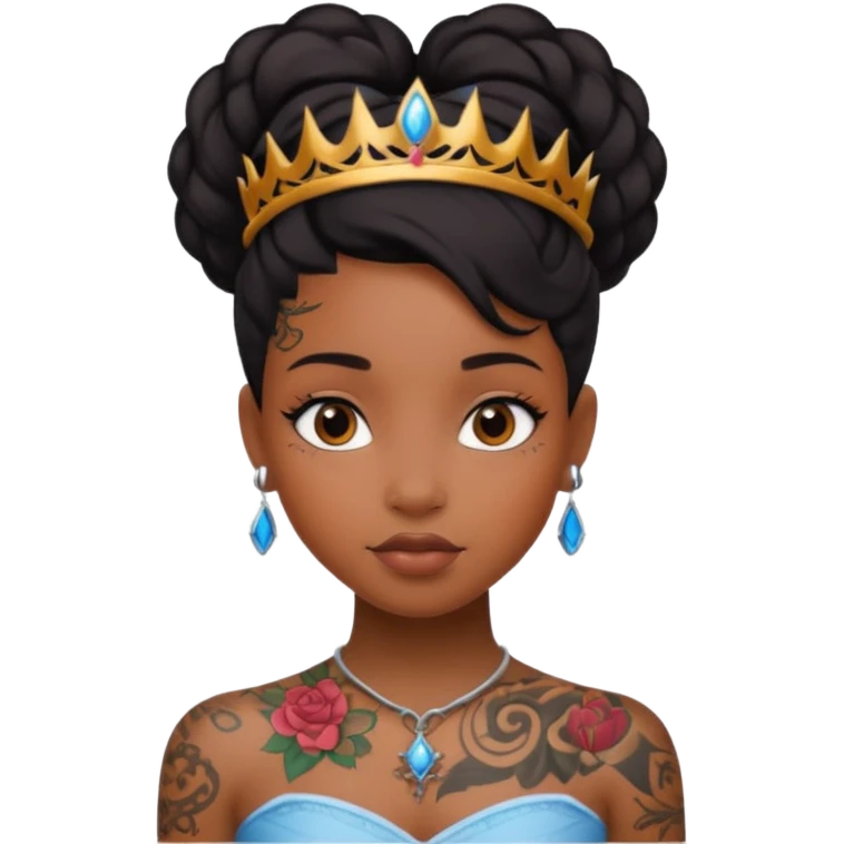 Tattooed princesses black girl emoji