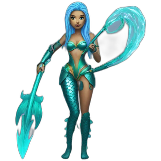 mermaid cyborg with a laser whip emoji