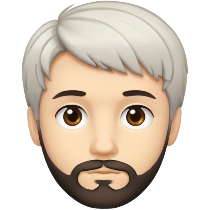 Cute white male, short dark colored hair and facial hair short shaggy hair emoji