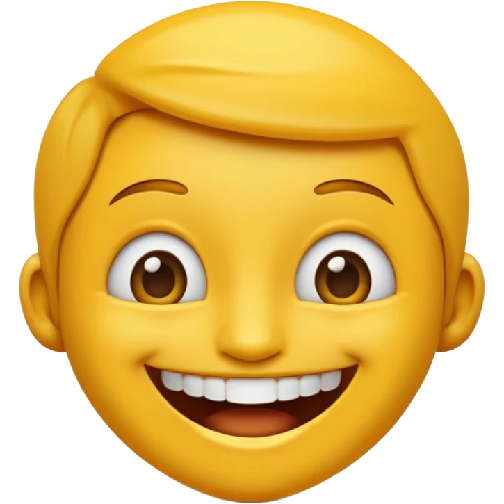 Emoji padrão preto com aparelho dentário com os dentes a mostra bem amarelo emoji