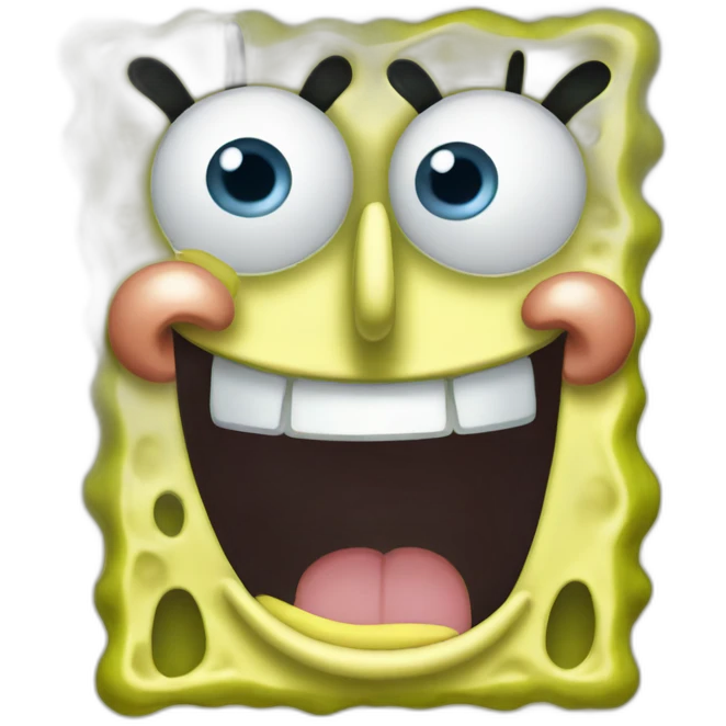 Spongebob head smiling emoji
