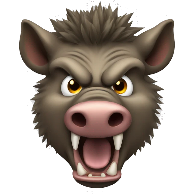 anthropomorphic wild boar angry emoji