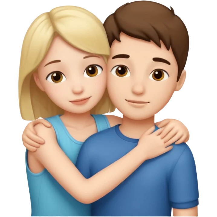 Boy and girl hug emoji