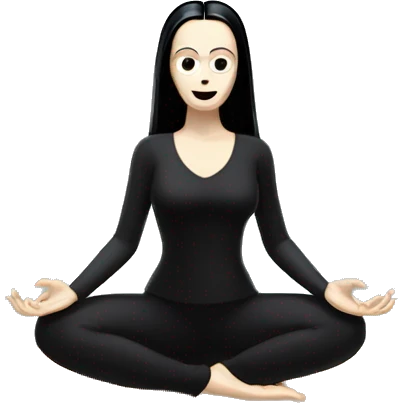 morticia addams doing yoga  emoji