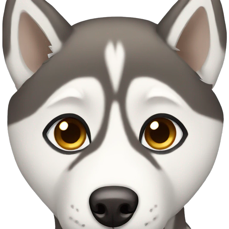 Husky with brown eyes emoji