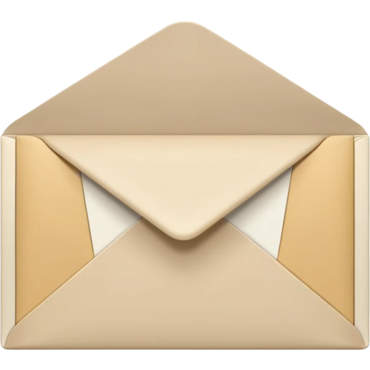 light beige envelope with sharp flap, minimalism emoji
