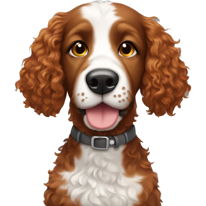 redhead girl with merle bernedoodle emoji
