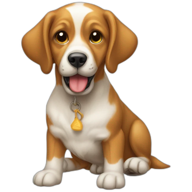 Chien sur poule emoji