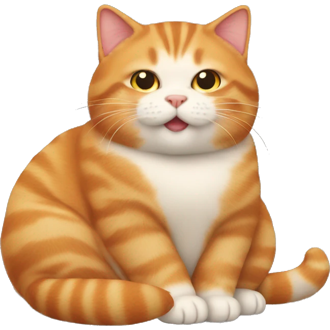 Chonky ginger cat on its back emoji
