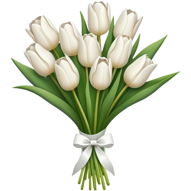 white tulip bouquet emoji