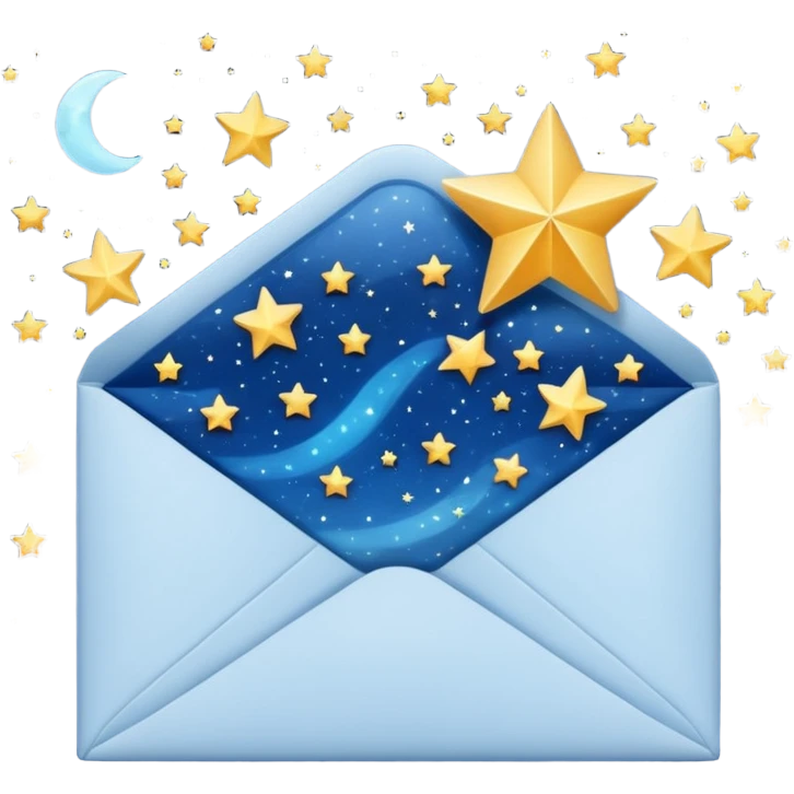 a beautiful starry envelope emoji
