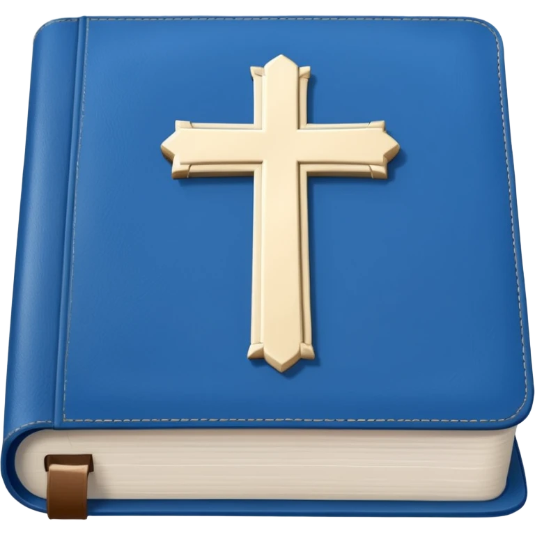 Blue Bible smooth with white cross emoji