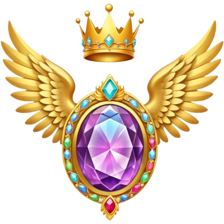 HUGE magic galactic nebula complex gemstone award-in-frame-decorated-with-big-golden-angel--wings and crown emoji
