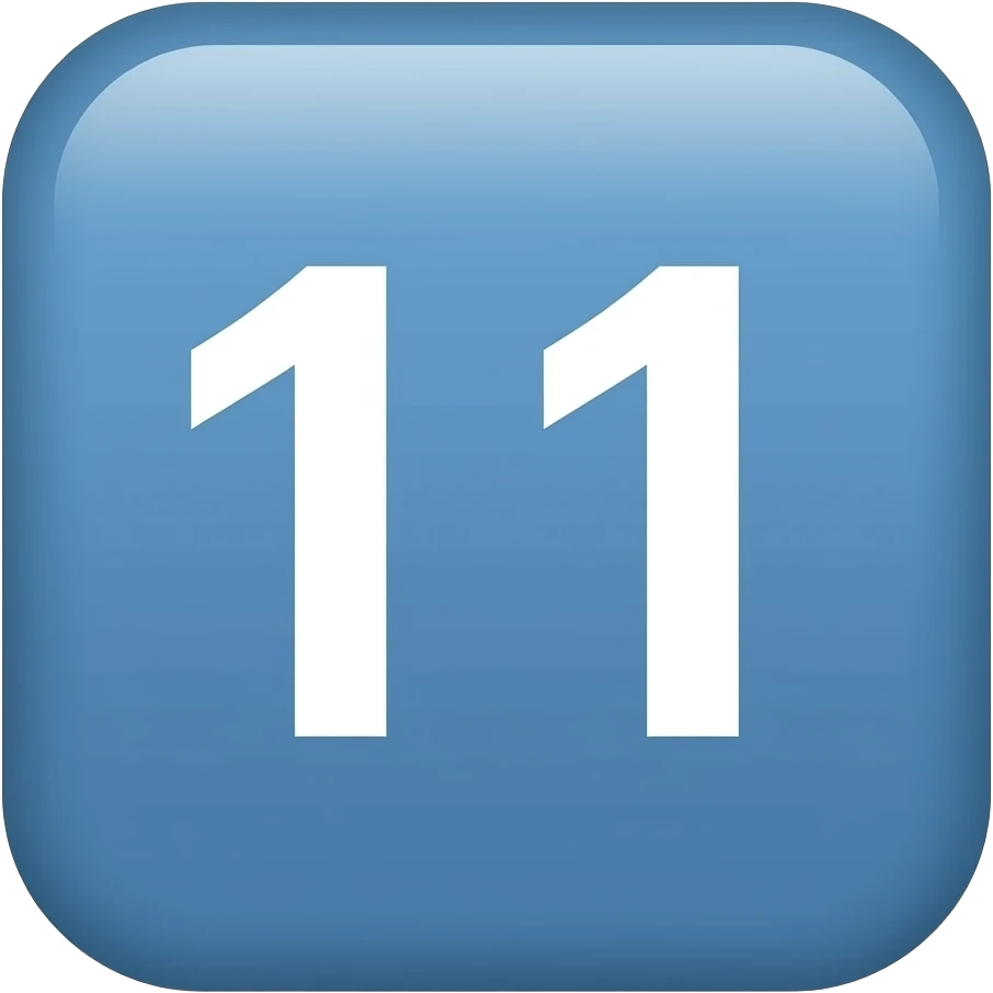 11 com um fundo azul e o numero em si em branco emoji