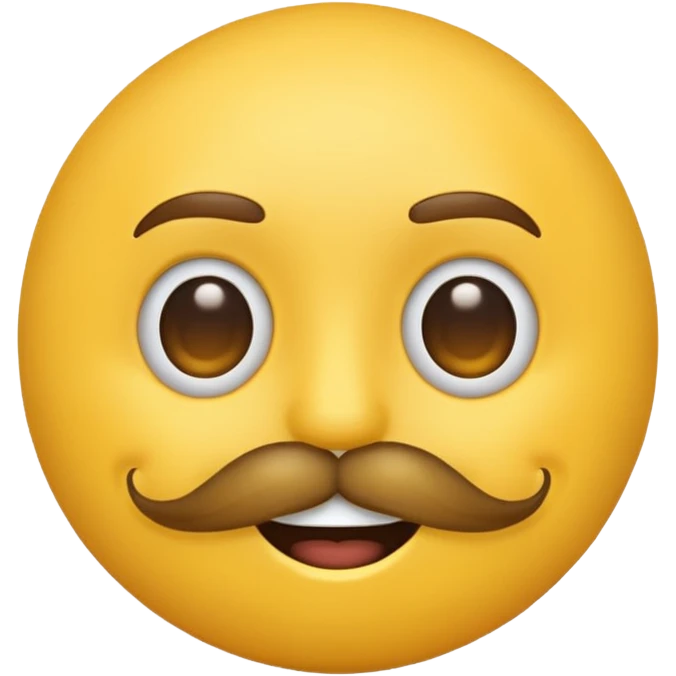 Yellow emoji with a mustache  emoji