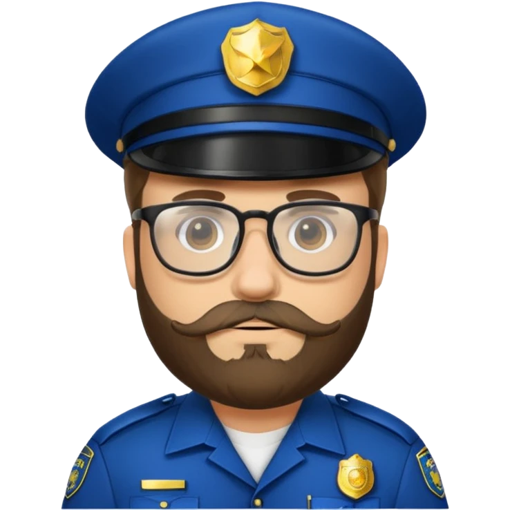 Police officer with glasses and beards(different uniform) emoji