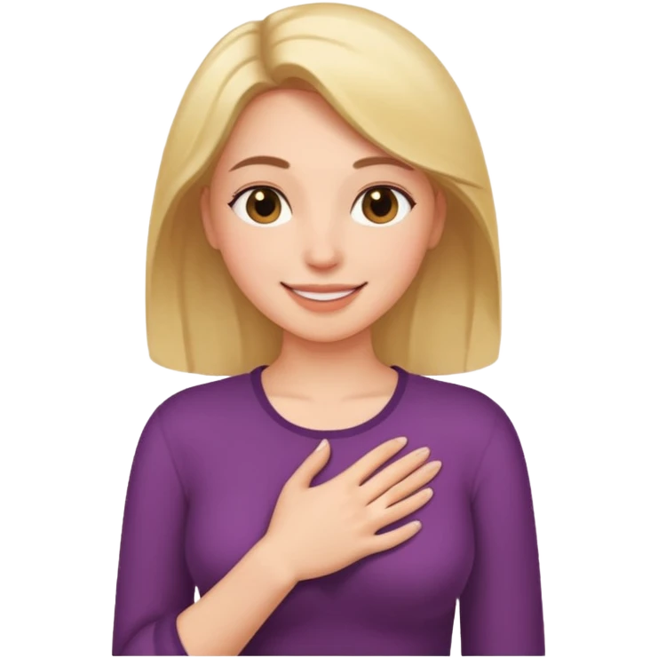 Elini göğsüne koyup rahatlamış emoji