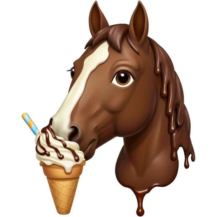Horse eating a ice cream  emoji