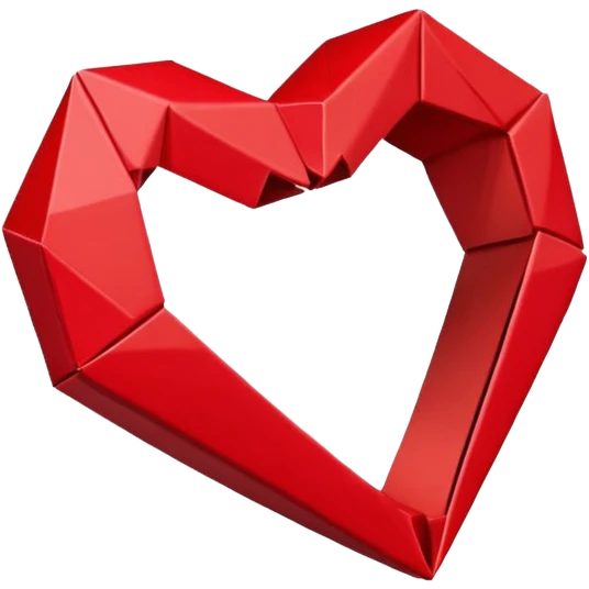 paper origami heart ring emoji