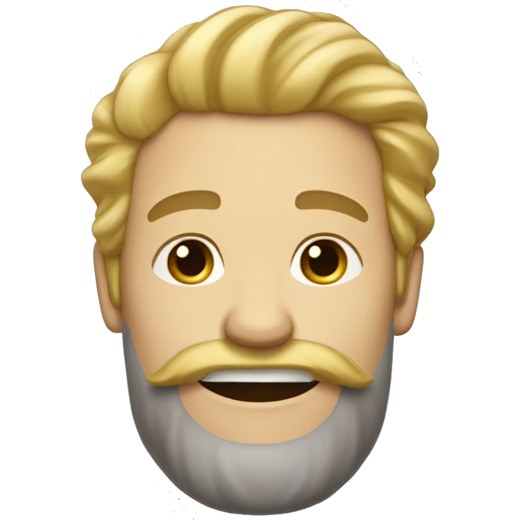 homme blond imberbe avec cheveux en l'air et homme blond avec barbe et cheveux à pa emoji
