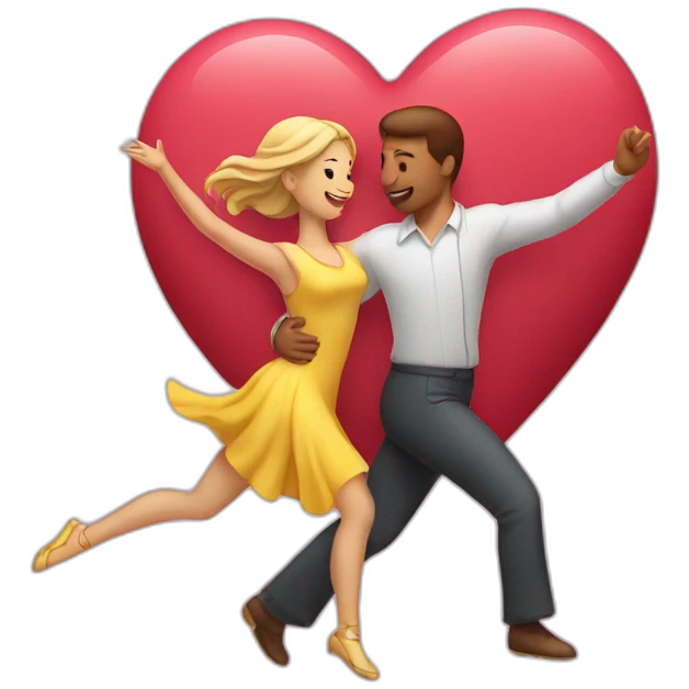 couple dancing hearts flying emoji
