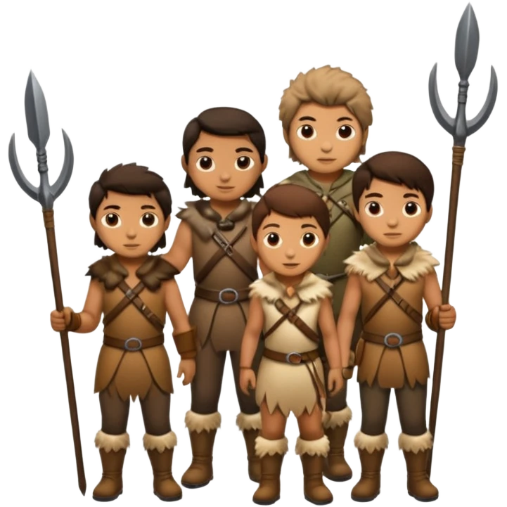 The classic image of hunters in ancient times emoji