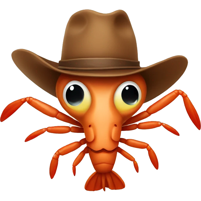 shrimp in a cowboy hat emoji