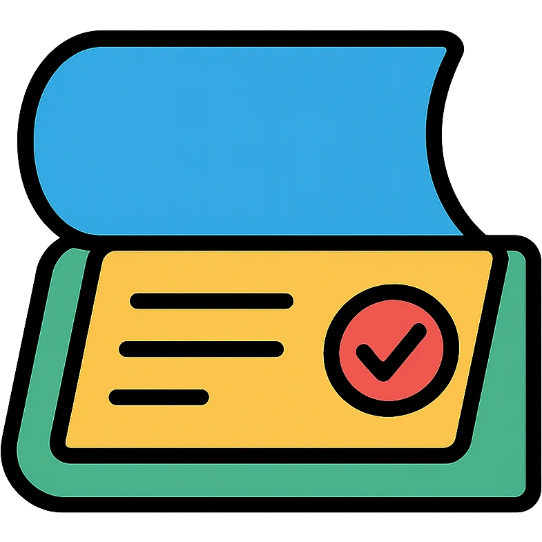 open checkbook with checks visible icon emoji