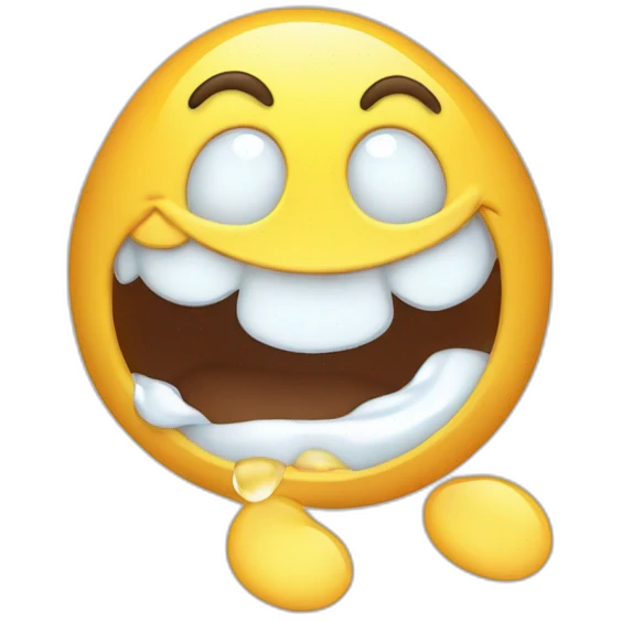 Pouffer de rire avec eau emoji