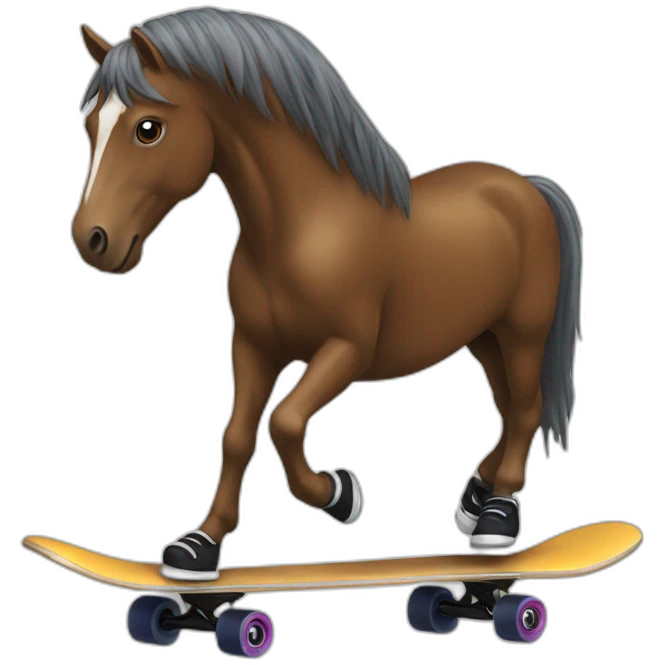 cheval sur skate emoji