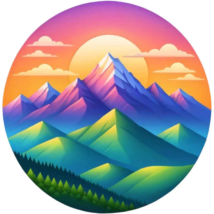 Sunrise Appalachian mountains with rounded mountain peaks emoji