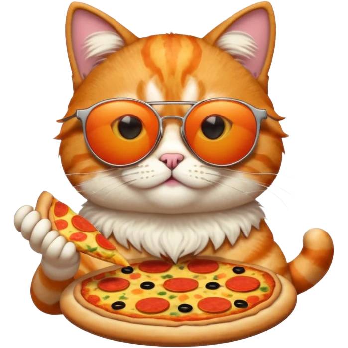 Cool pizza cat with sunglasses emoji