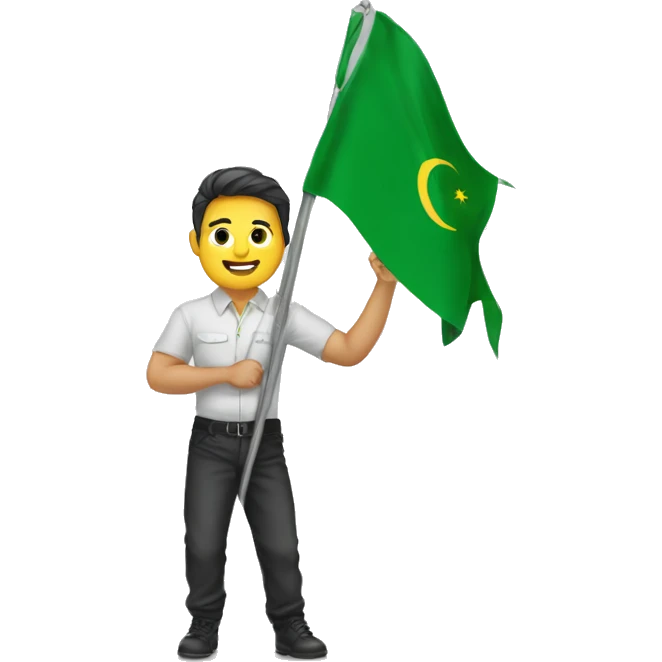 a man wearing huddi lifting algerie's flag emoji
