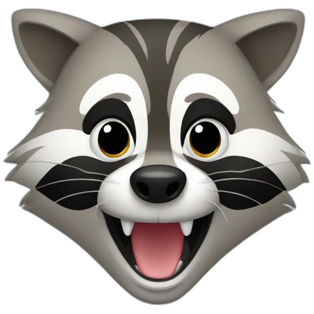 Cartoon Raccoon celebrating emoji