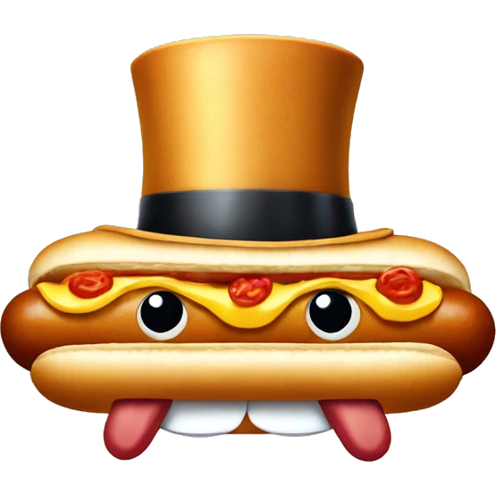 Hotdog with top hat emoji
